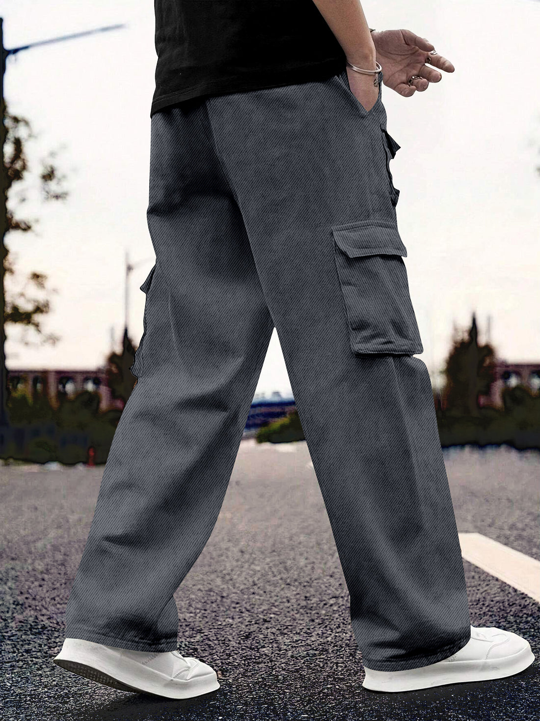 Cargo Cotton for Men.Track Pant for Men.Oversize Cargo Trouser.Men's Oversized Cargo Utility Joggers.Multi Poket pent.Combo Pack Of 2
