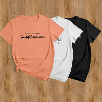 Women's And Girl's Cotton Regular Fit Half Sleeve Printed T-Shirt.Stylish Brand Girls Tshirt.Everday Tshirt.Best For Gym,Yoga,Beach.(Pack Of 3)