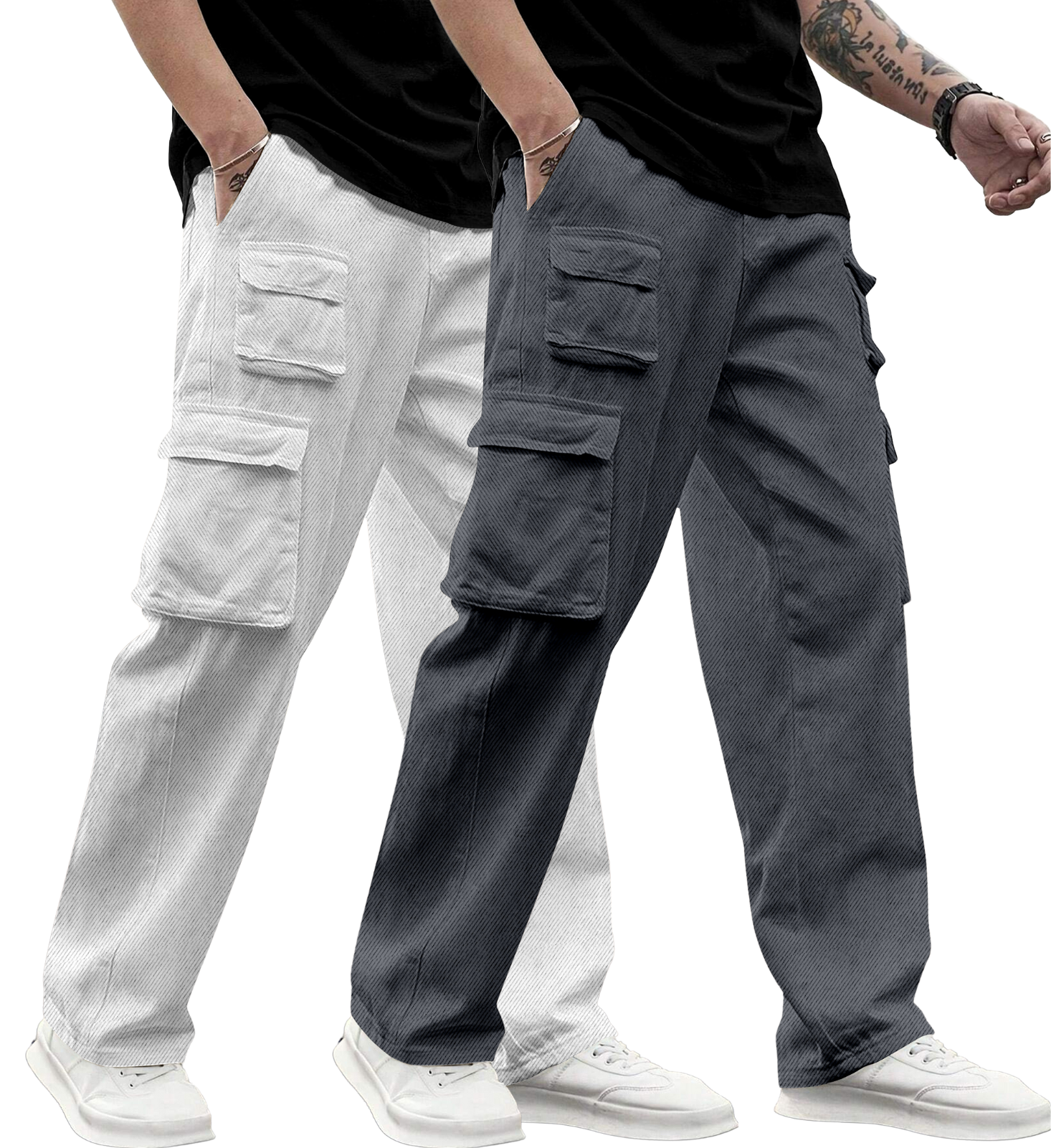 Cargo Cotton for Men.Track Pant for Men.Oversize Cargo Trouser.Men's Oversized Cargo Utility Joggers.Multi Poket pent.Combo Pack Of 2