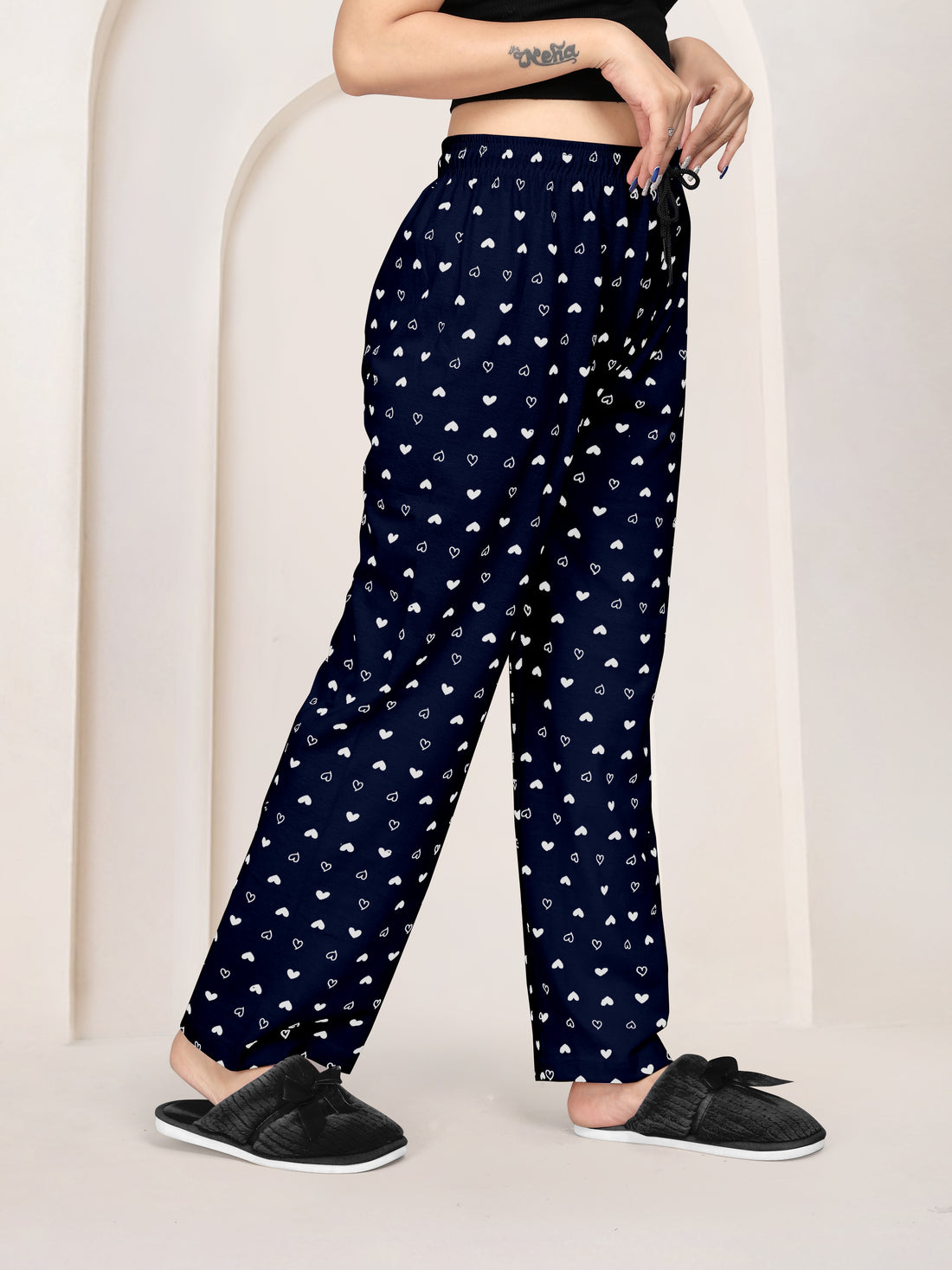 Women Printed Regular Fit Pyjamas(Maroon/Navy Blue)(Pack Of 2)