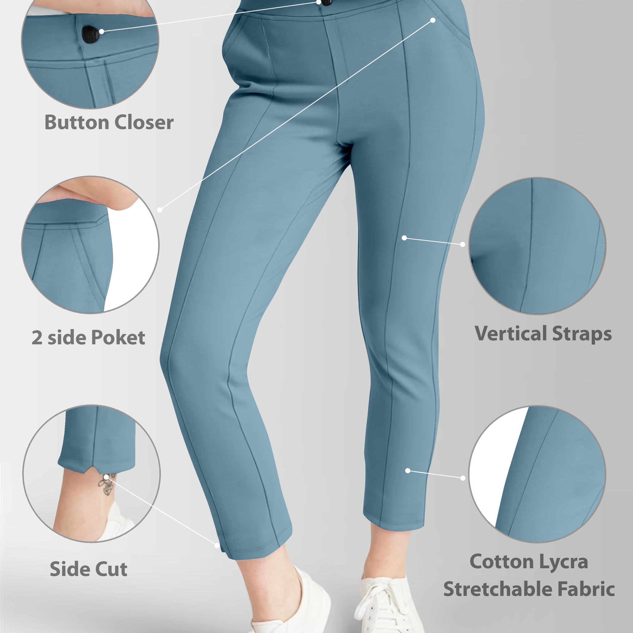 Women's Mint Skinny Fit High Rise Clean Look Regular Length Stretchable Trouser.Track Pant.Jogger.Pant.Body Fit Pent.Formal Trouser.