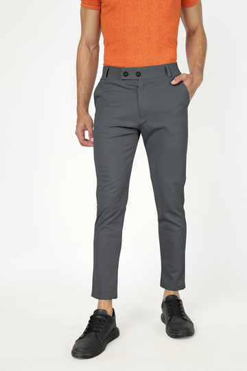 Dark Grey Lycra Stretchable Formal Slim Fit  Trouser Pant