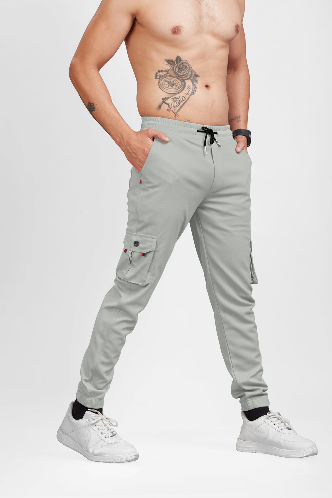 Men Light Grey Cargo || Men Cargo Pants || Men Cargo Pants Cotton || Cargos for Men || 6 Poket