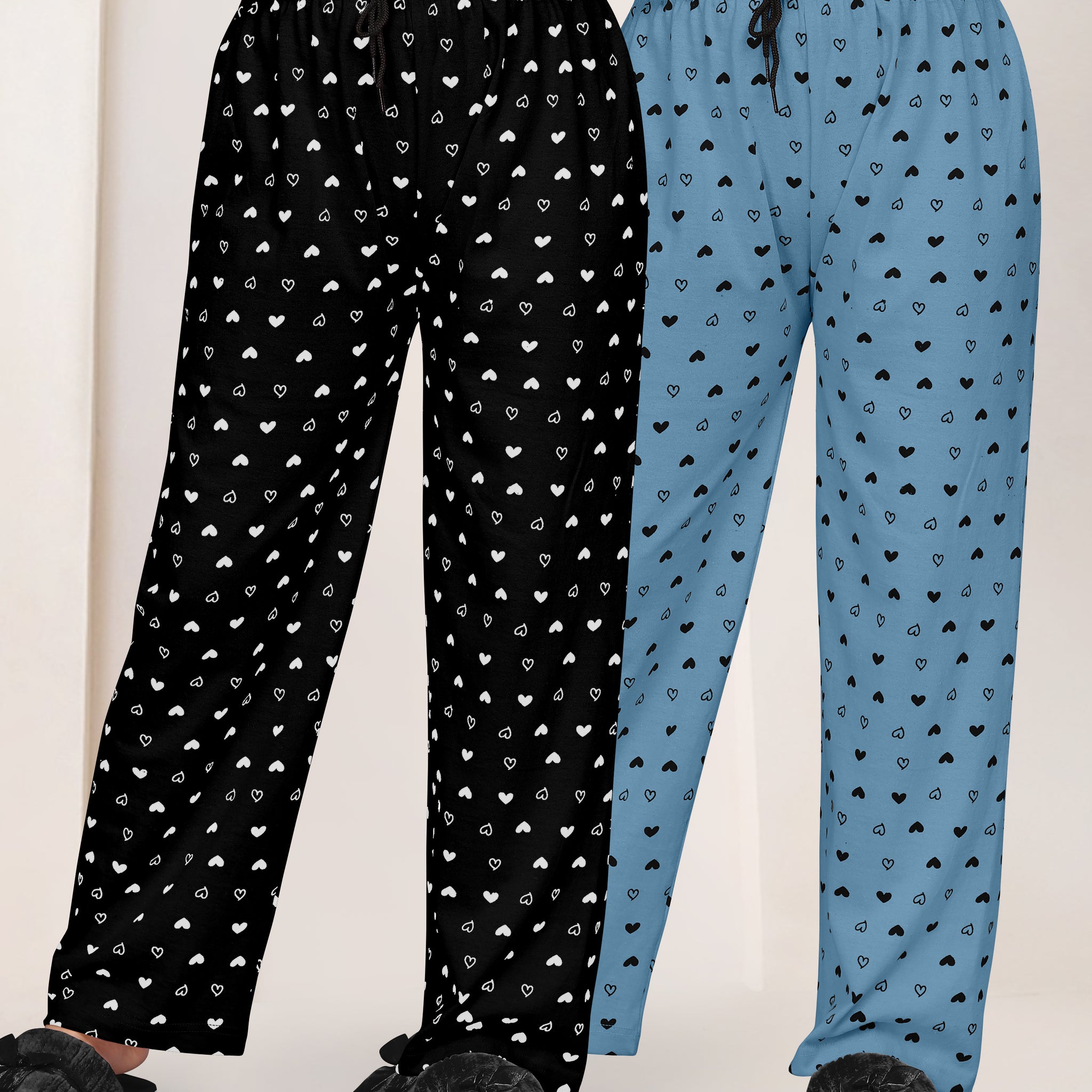 Women Printed Regular Fit Pyjamas(Royal Blue/Navy Blue)(Pack Of 2)