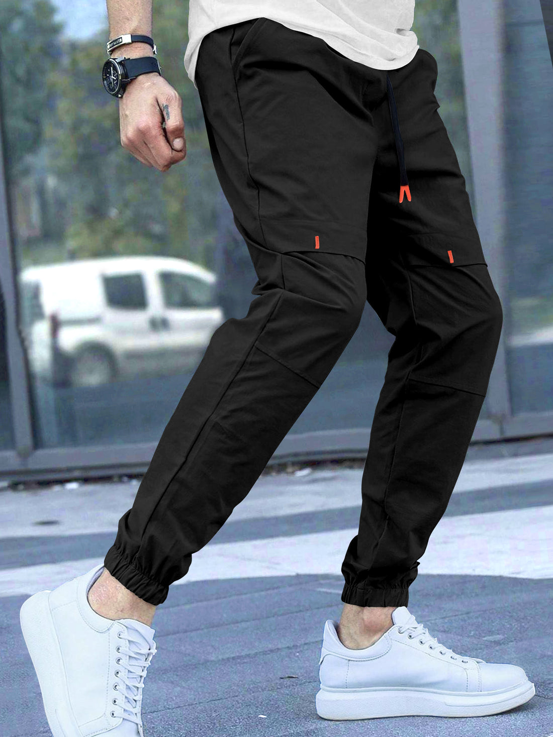 Cargo Cotton Pants in Black and Sky.Cargos for Men.Track Pant for Boys amd Men.Oversize Cargo Trouser.Men's Oversized Cargo Utility Joggers.Multi Poket pent.