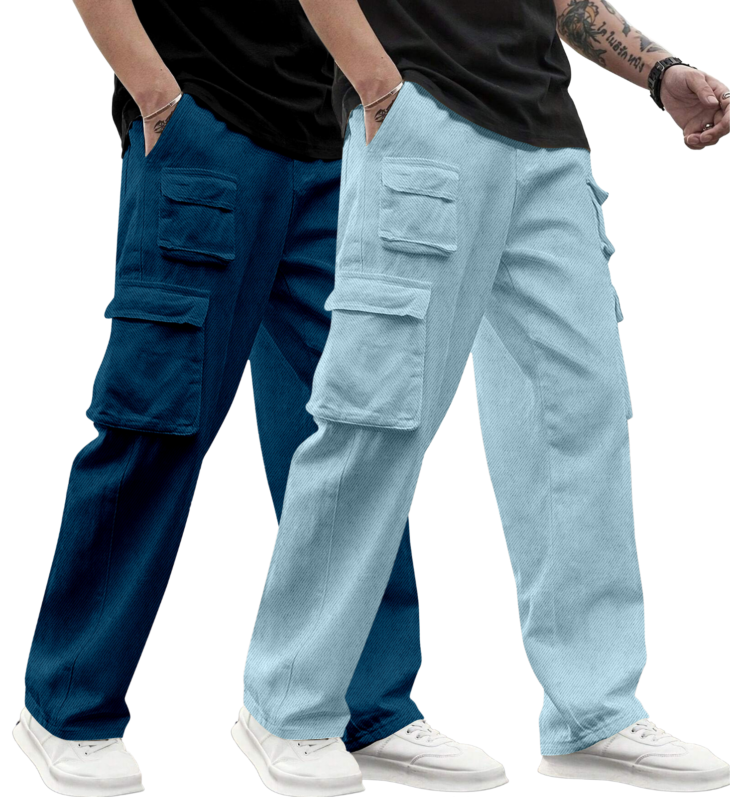 Cargo Cotton for Men.Track Pant for Men.Oversize Cargo Trouser.Men's Oversized Cargo Utility Joggers.Multi Poket pent.Combo Pack Of 2