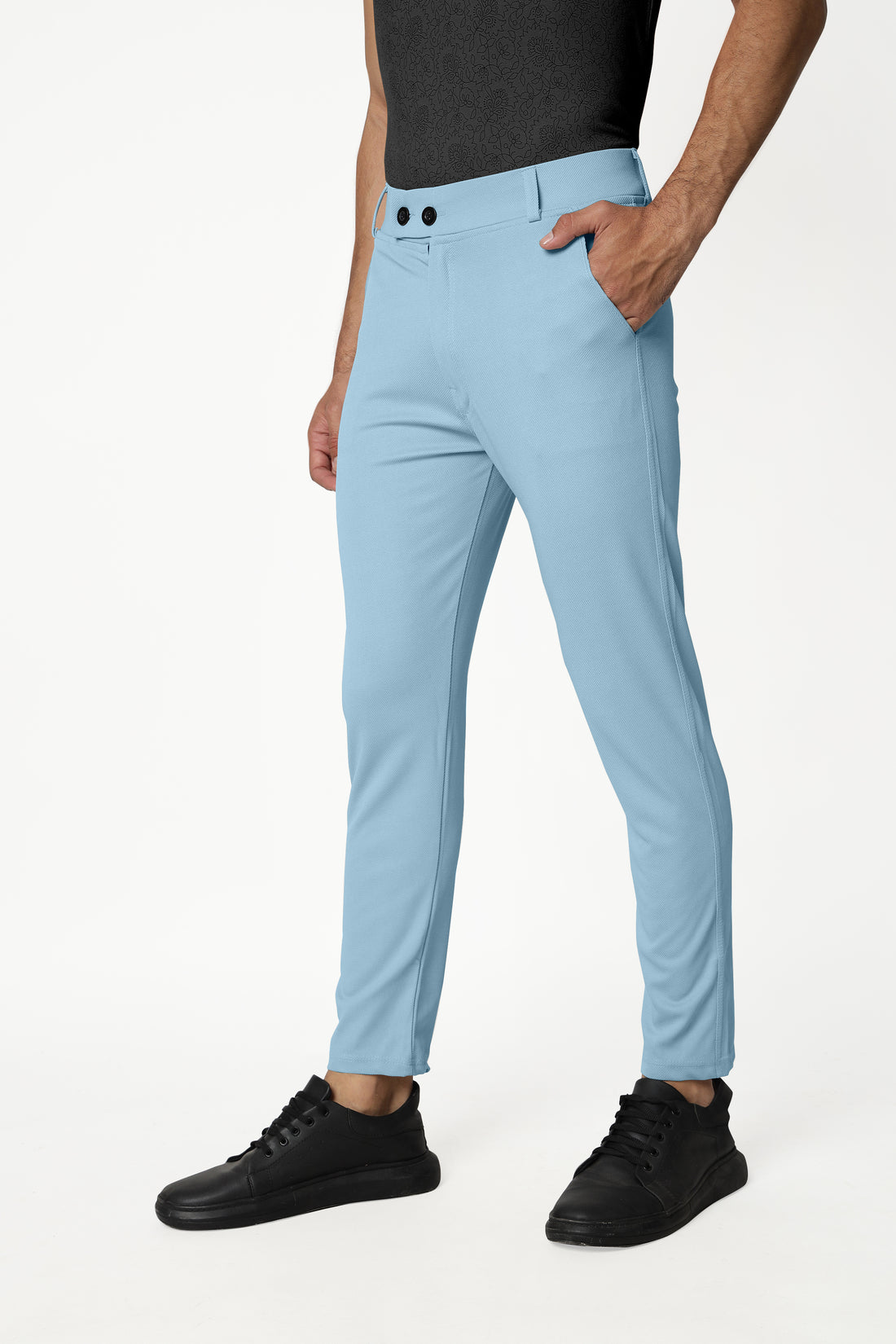 Sky Lycra Stretchable Formal Slim Fit  Trouser Pant